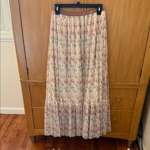 Zara Pink and Cream Floral Maxi Skirt